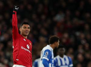 卡塞米罗本赛季英超已打进5球,为个人英超生涯单赛季最多