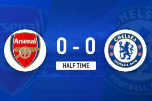 半场-阿森纳0-0切尔西 双方半场各1射正 桑切斯神扑因卡皮耶造险