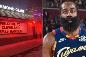 克利夫兰一夜店挂出牌子：欢迎詹姆斯·哈登来到克利夫兰