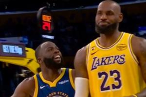 追梦进三分后冲着詹姆斯叫嚣~詹姆斯忍不住笑了